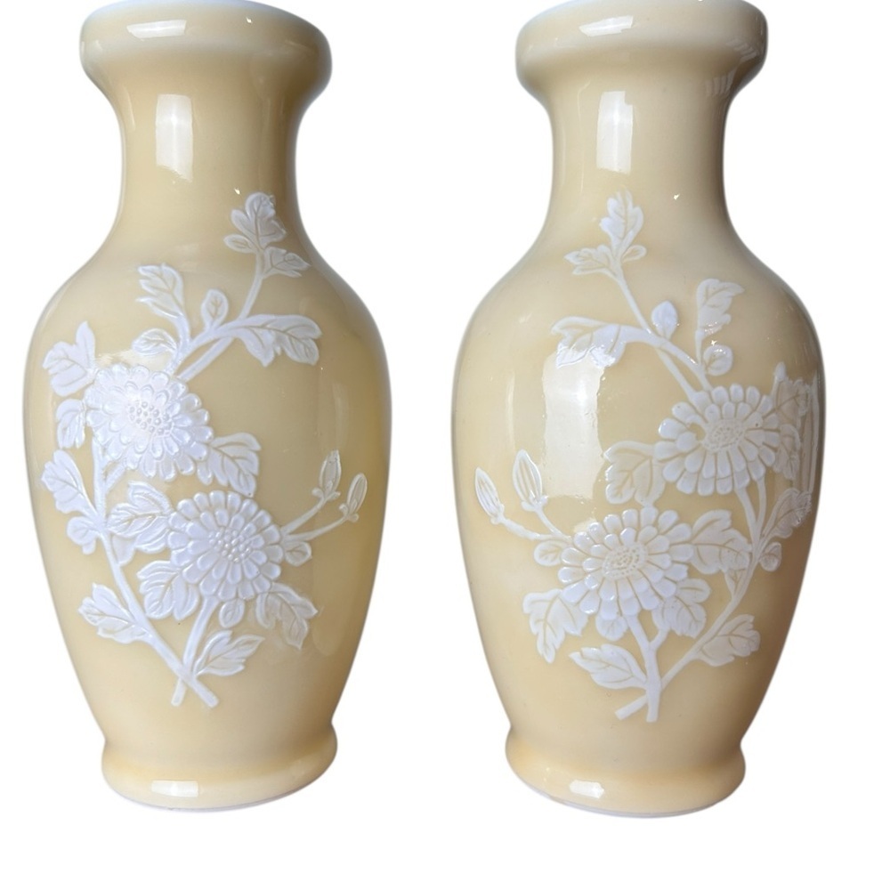 Antique Chinese Jingdezhen vases in glazed yellow porcelain, RARE Collectible - Picture 4 of 7
